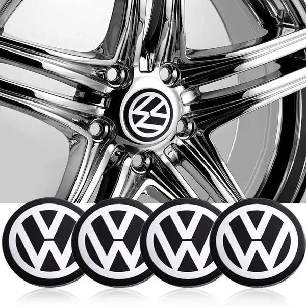 Adesivos de carro 4pcs 56mm 65mm Centro de carro Centro de carro adesivo de emblema para VW Volkswagen Golf Polo passat Touran Jetta Acessórios T240513