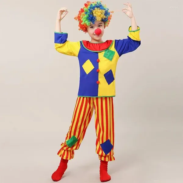 Kleidungssets Halloween Patch Clown Kostüm Cos Masquerade Funny Children's Herren- und Damenanzüge Karnevalsleistung Kleidung