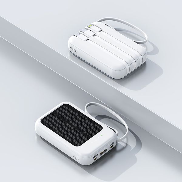 Оптовая торговля поставляется с четырьмя линиями 20000 мАч -банк солнечного энергоснабжения, мини -портативной мобильной питания с большой мощностью, подходящим для iPhone, Huawei, Samsung, Xiaomi