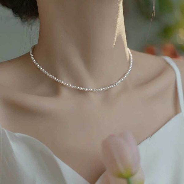Collane di perline 925 collana di perle in argento sterling collana da donna collana di perle collana a basso costo consegna gratuita festa regalo d240514