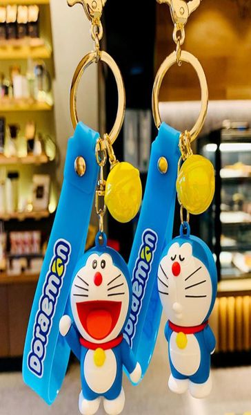 Ganze modische Cartoon -Schlüsselanschlüsse Key Schnallen handgefertigte Schlüsselbund Männer Frauen Taschen Kiesele Gel Doraemon -Anhänger Accessoires 2 Clas4742478