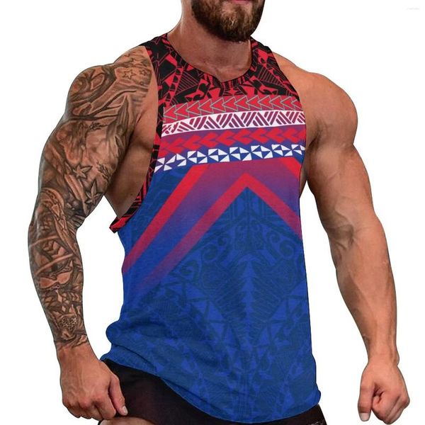 Tops da uomo Drop Stampa personalizzata Polinesiana Tonga Tribal Design Basketball Jersey Men Vest