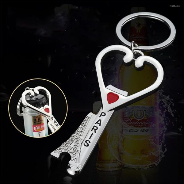 Keychains Creative Heart Bottle abridor de Keychain Kitchen Tools BAR TECKING EIFFEL TOWER SCORKSCREW TELHOR ACESSORES DE BAGO DE BACO ORNAMENTOS