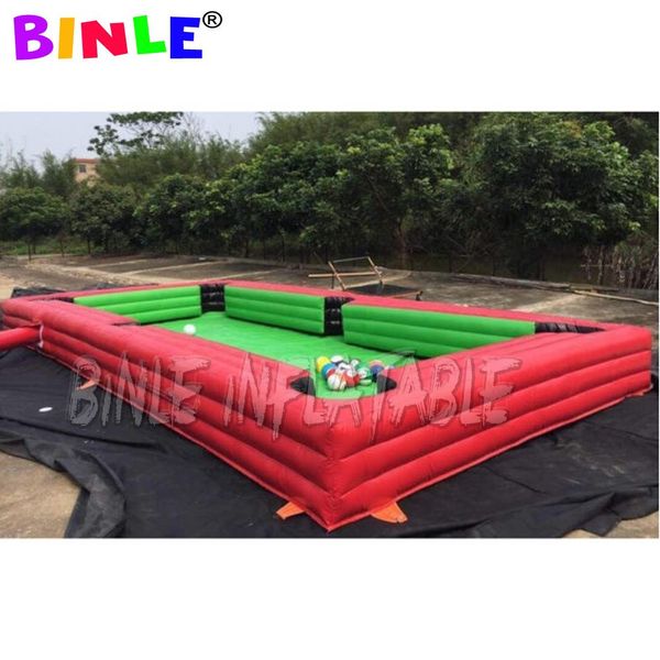 Großhandel 10 mlx5mw mit 16balls orient aufblättrchen gartenparty aufblasbare menschliche tisch fuoten schießen fußball billard luft snooker football spiel pool pool game