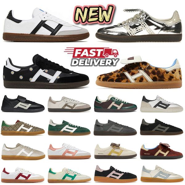 Designer Sapatos OG casuais ousados Interior dos anos 80 Kith Classics Sporty Rich Wales Bonner Shoes Leopard Print Cloud Core Core Black Gum Green Sports Sneakers Trainer 36-45