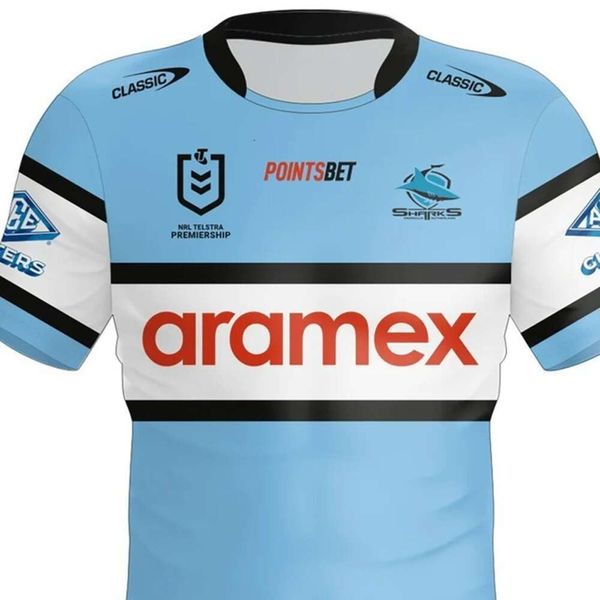 Jerseys de rugby 2024 tubarões ingleses Jersey Home and Away Kits S-3xl
