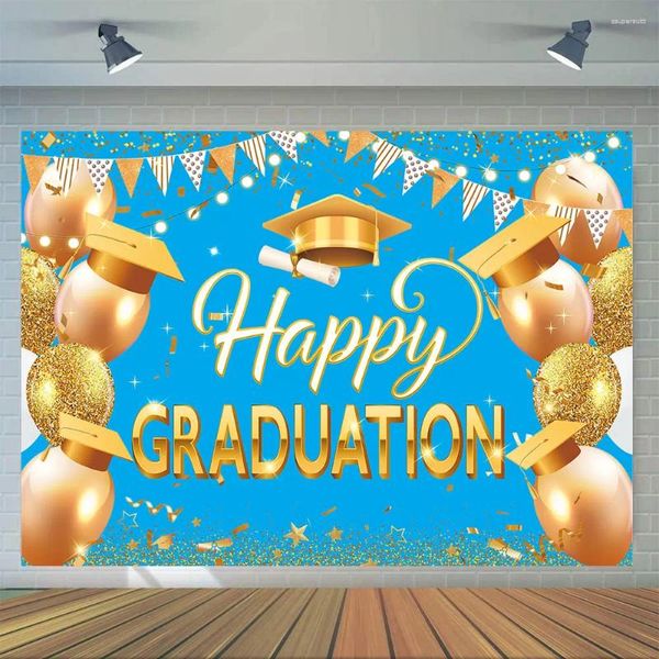 Decorazione per feste a palloncini oro Congratulazioni con la cerimonia di background pografia Banner PO Studio Prop