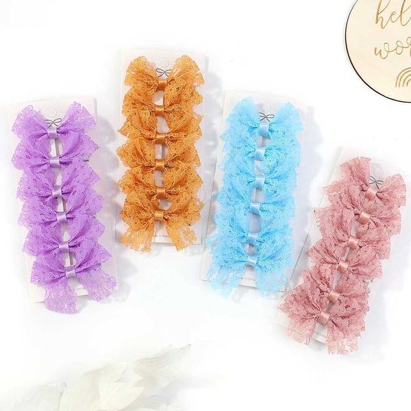 Accessori per capelli 6 pezzi/set Nuovi dolci ragazze adorabili per bambini in tessuto in pizzo Lolita fiocchi capelli clip per capelli principessa Accessori per bambini barrette all'ingrosso