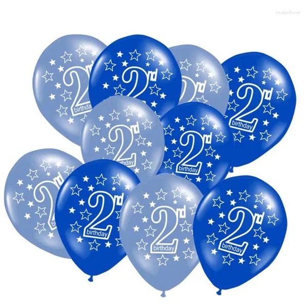 Decorazione per feste Happy 2nd Birthday Balloons 10 pezzi Shimmer Latex per provviste Ragazze ragazzi ragazzi ragazzi