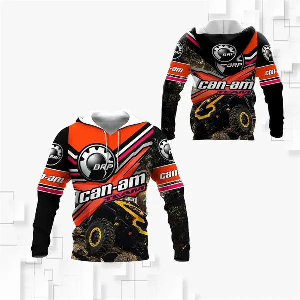 Мужские толстовки BRP Can-AM 3D Print Pullover EST RACING RACING CAR Уникальные мужчины/женщины Уютные хараджуку повседневные толсточки для уличной одежды топы