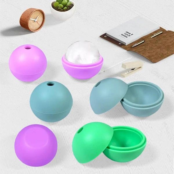 Moldes de cozimento Bola redonda Bola Silicone Ice Moldes Sphere Cube Faz bolas grandes