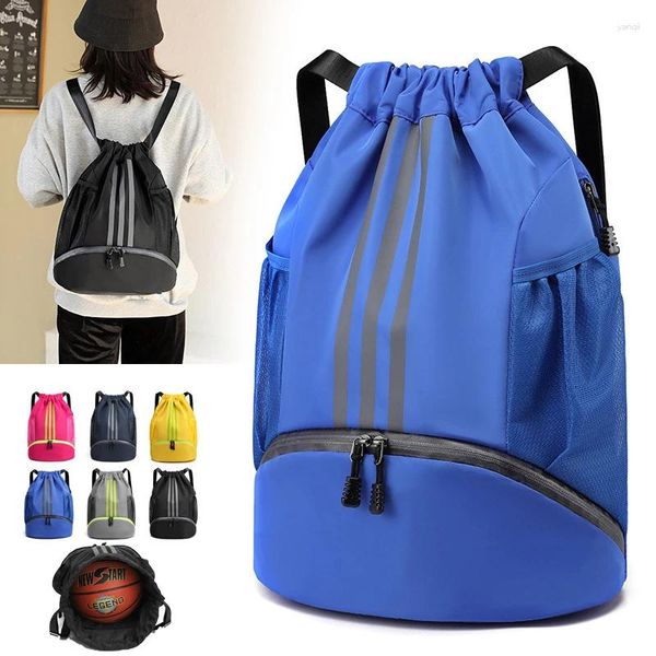 Zaino in gamba leggera Sports Sports Sack Bag Acqua Traveling Duffle da viaggio con tasche laterali per uomini donne