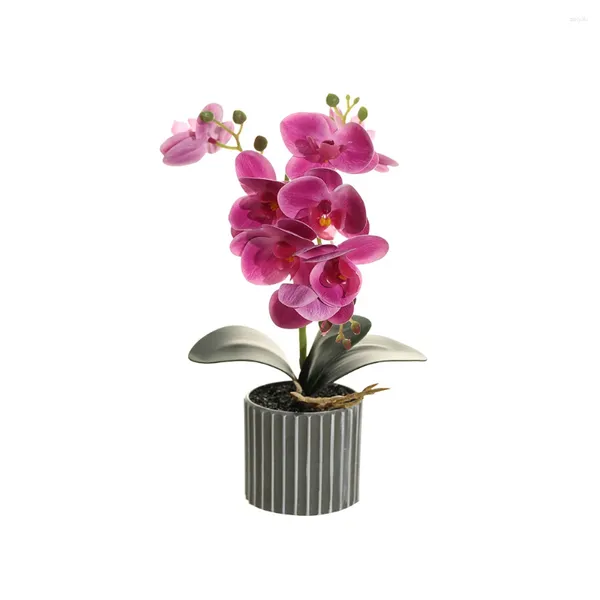 Dekoratif Çiçekler Yapay Orkide Bonsai Potlu Potlu Phalaenopsis Ev İç Mekan Pembesi