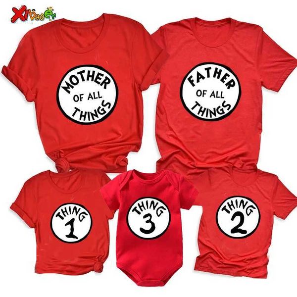 Abiti abbinati in famiglia Matching Outfits Shirt Ting Shirt Red T-shirt insieme T-shirt Custom Nome Famiglia Set per bambini vacanza Pajamas T240513