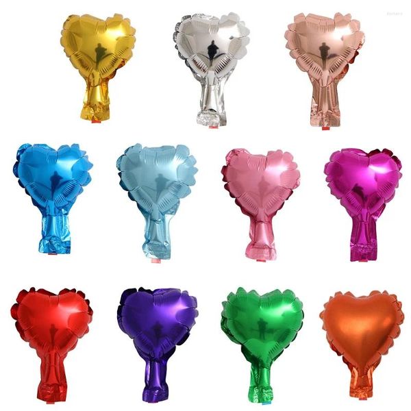 Partydekoration 100pcs 5inch Metallic Roter Herz Folie Luftballons Valentinstag Geschenke Globos Hochzeit Mini Little Love Ballon