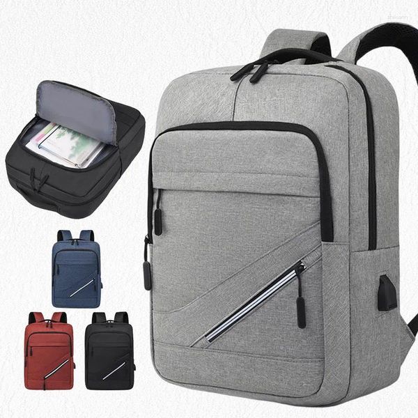 Mochila Backpack Mackpacks Laptop 15.6 Black Solid High School Bags Teen College Boy Gril Student