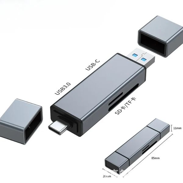 4 in scheda 1TF Reader OTG Adattatore USB3.0 Flash Drive SD TF Lettore TIPIO C a Micro SD Adattatore Accessori per telefoni cellulari Cavi