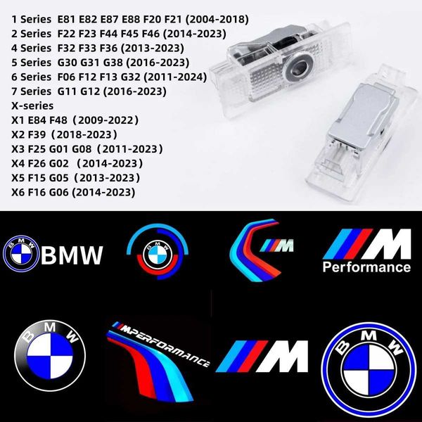 Adesivos de carro LED CAR HD PORTA Bem -vindo à luz de sombra fantasma para BMW 1 2 3 4 5 6 7 Z X Série Z4 G11 G30 X1 F48 X2 F39 X3 G01 X4 G02 X5 G05 X6 G06 T240513