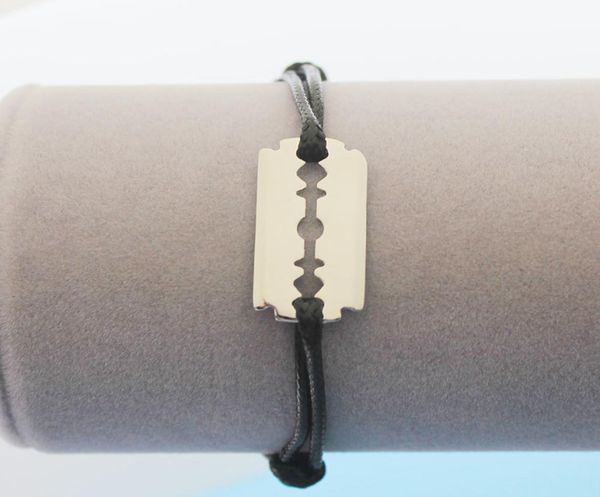 Nr. 100 925 Sterling Silber Rasiermesser Dangle mit Seilkette für Männer Frauen verstellbares Armband Lame de Rasoir Schmuck 8764384