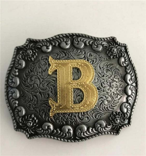 1 PCS Gold Lettera iniziale Filla Ebillas Cinturon Men039S Western Cowboy Metal Belt Fiblle Fit 4cm Wide Belts4352953