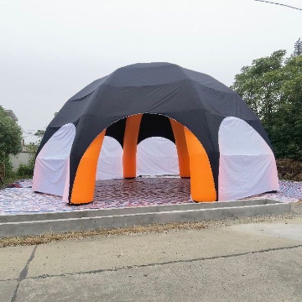 Tenda per ragno gonfiabile in padiglione gigante con copertura completa 1 porta con cerniera 12 m di diametro 40 piedi di diametro che raccoglie Marquee a cupola con 8 gambe in vendita