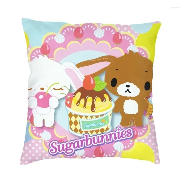 Kissenzuckerbunnies Deckung 40x40 Dekoration Drucken japanischer Animations-Cartoon-TV-Wurfkoffer für Sofa doppelseitig