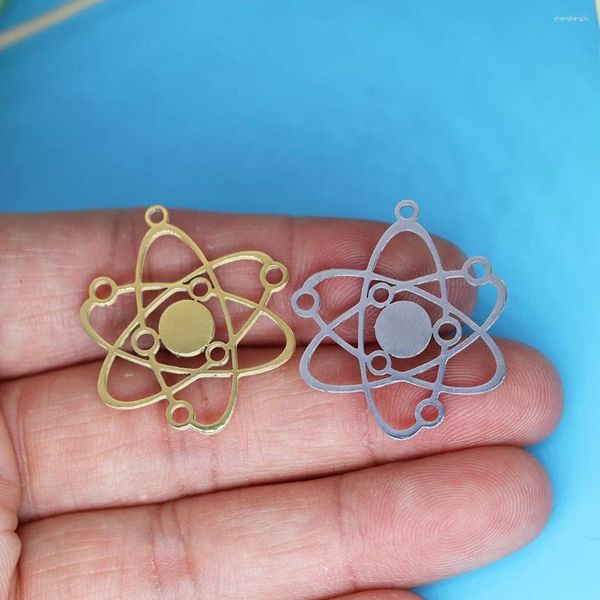 Colares pendentes 3pcs/lot atom science charme para jóias para fazer jóias para colar de aço inoxidável fornecedor de artesanato diy artesanato