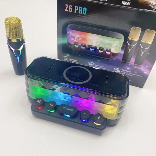 Dekorative Figuren Z6PRO Tragbarer Karaoke -Wireless -Lautsprecher mit Microphones Music Box Mini Support Phone Ladung