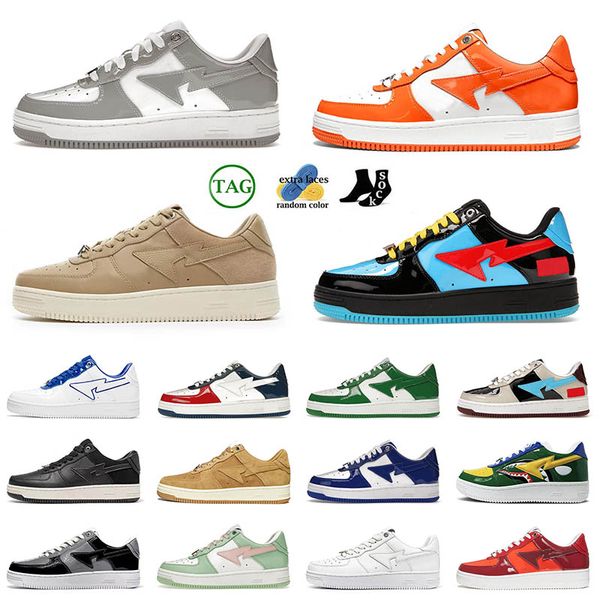 Дизайнер SK8 Sta Casual Shoes Black White Baby Blue Orange Green Green Passel Мода Молодые мужчины Женская спортивная доска на открытом воздухе. Размер 36-45