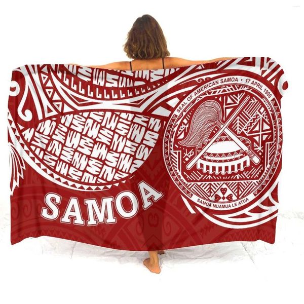 Fashion Polynesian Women's Sarong Custom Pattern Name Logo Beachfront Bikini Samoa