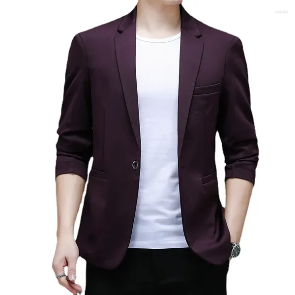 Abiti da uomo 2024 marca uomo blazer personalità abito selvatico giacca di alta qualità a colore solido slim coot warm maschio s-3xl