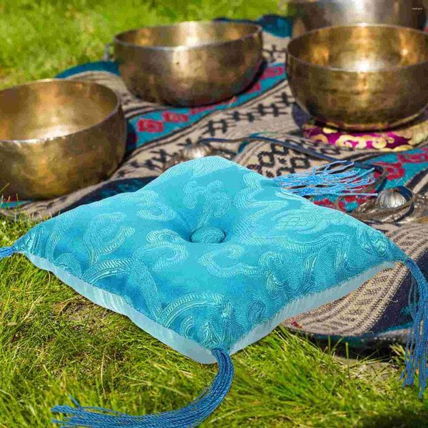 Dekorative Figuren Schüssel singen Kissen Sound Pad Meditation MAT Tibetan Kissenhalter Untersetzer Buddhismus Accessoire Schalen Stickerei