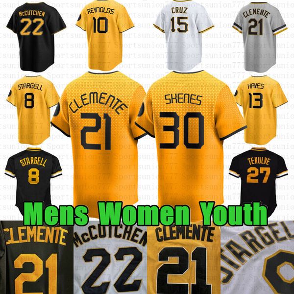 30 Paul Slenes Custom Roberto Clemente Andrew 22 McCutchen Baseball-Trikot Barry Barry Barry Oneil Cruz Ke'bryan Hayes Bryan Reynolds Ji-Hwan Bae Aroldis Chapman Connor Joe