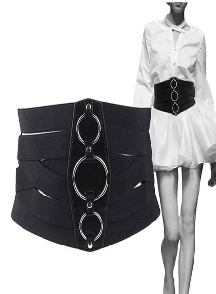 Новые прибытия сексуальные женщины корсет пояс кожа кожа Cummerbunds Zipper Bangage Elastic Cincher Wistband Cummerbund Black Wais1117612