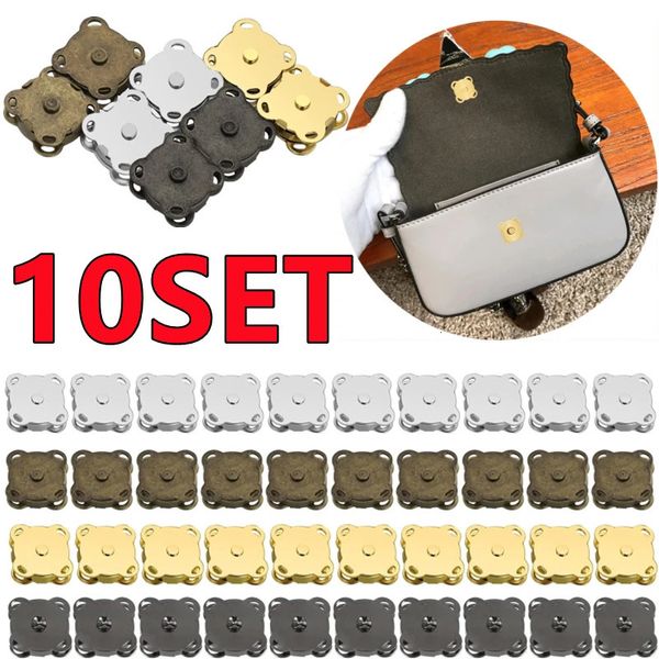 1051Set Manyetik Snap Düğmesi Metal Görünmez Dikiş Kilit Tutma Torbaları Giysileri El Sanatları DIY Aksesuarları 240429