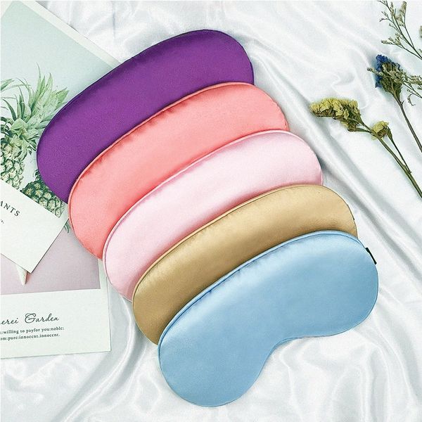 Seide schlafende Sonnencreme Eyemask mit Beutel tragbare Reisemasken Abdeckung Augenblinde Blindbin Eyeshade Entspannung Augen Patch Schatten Leuchtkissen 434p#