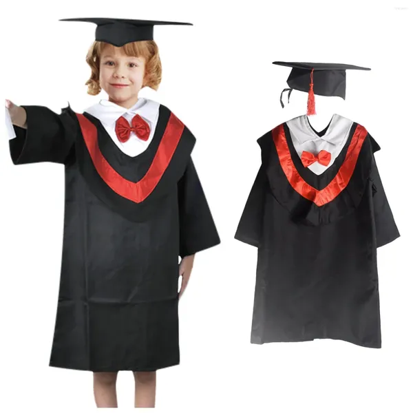 Roupas Define o vestido de formatura infantil trajes de bacharel para meninos, figurino de figurino de figurino de estudantes de escola primária com tamel