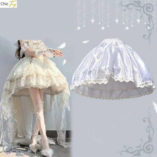 Abbigliamento da donna lolita sottovetta regolare la crinoina satinata crinolina in sottomesia per abito da sposa cosplay femminile da donna abito da ballo