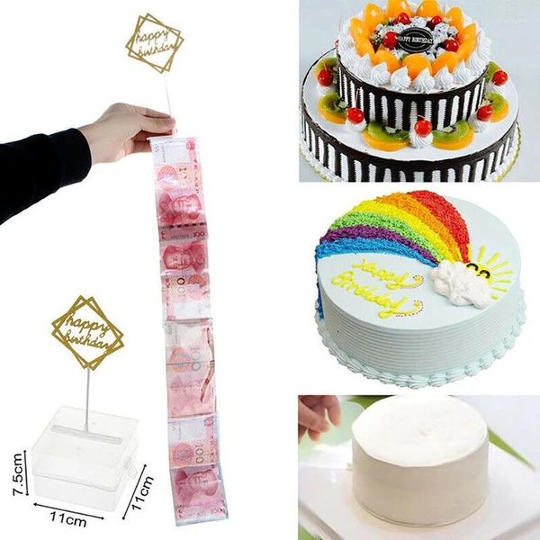 Backwerkzeuge 1 Set Kuchengeld Pulling Box wiederverwendbares kreative Make Make Funny Surprise Birthday Decoration