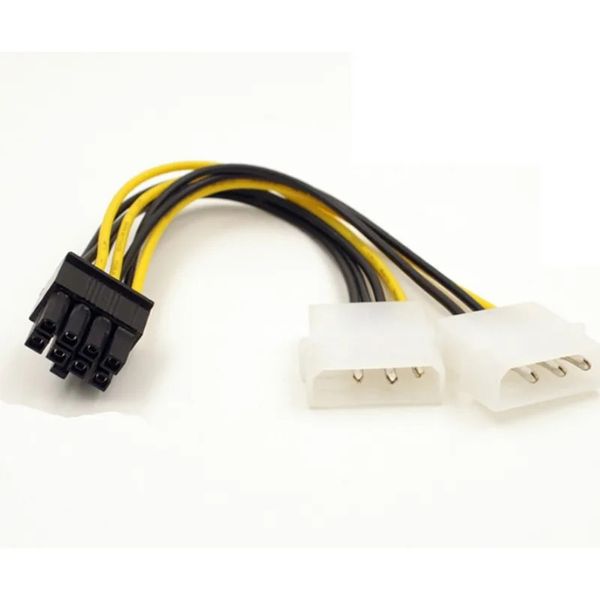 Da 18 cm da 8pin a doppio cavo di alimentazione video 4pin y forma a 8 pin espressi a doppio pin molex scheda grafica scheda adattatori cavo di alimentazione