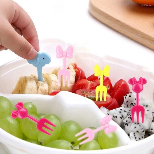 Forks 10pcs desenho animado criativo Animal reutilizável para decoração de festa Picks de frutas fofas almoço Sobessert Fork Cupcake