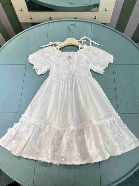 Top-Babyrock 3D Muster Design Prinzessin Kleid Größe 90-150 cm Kinder Designer Kleidung rein weiße Sommermädchen Partydress 24may