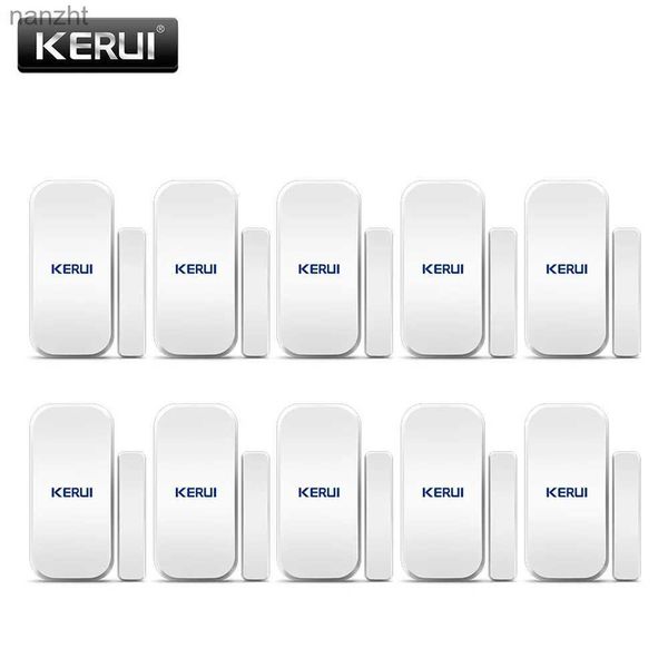 Alarmsysteme Kerui 10pcs drahtloser Tür und Fenstermagnetsensor 433MHz Home Safety Burnglar Alarmdetektor geeignet für G18 W18 W20 K52 Alarmplatte WX