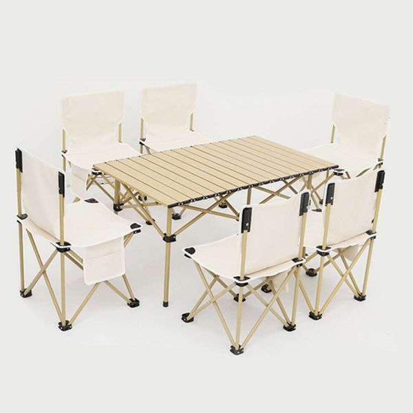 Designer -Campingtisch und Stuhl im Freien Klapphocker Tragbare selbstfahrende Reise Camping Picknicktisch Set Multi -funktionale Tische und Stühle