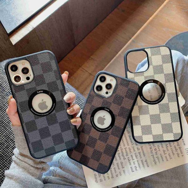 Designer Phone Case per iPhone 15 14 13 12 11 Pro Max Missing Etichetta Old Plaid Pattern Floral Brand Brand Leather Factory Wholesale Wholesale