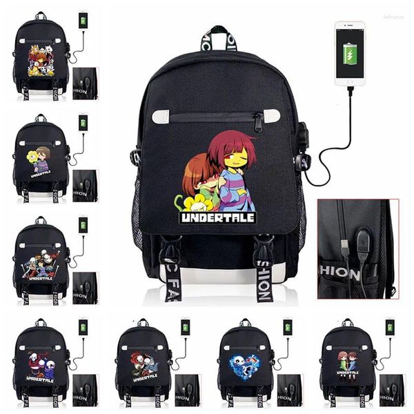 Rucksack Cartoon Sans Firsk Game Nylon Schools Taschen Männer Frauen Reise Laptop Jungen Mädchen Cosplay -Rucksäcke