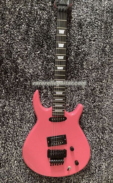 Hame Steve Stevens Pink Electric Guitar Slaind Bridge Pickup Floyd Rose Tremolo Bridge Whammy Bar Black Hardware