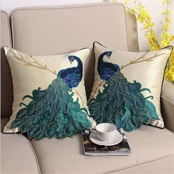 Kissenkomplex Stickerei Cover Home Decor Peacock Dekorative Wurfkissen Kissenbezug Pillowsham 45x45 cm/30x50 cm