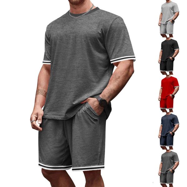 2024 Grande set casual set sciolto a maniche corta t Shorts Sumpi di colore Solido Abbigliamento da uomo M514 39