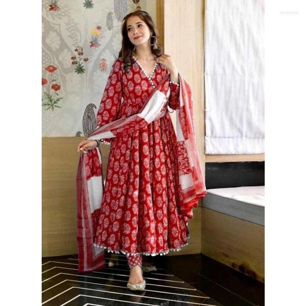 Abbigliamento etnico Anarkali kurtis pantalone dupatta set pakistani salwar kameez